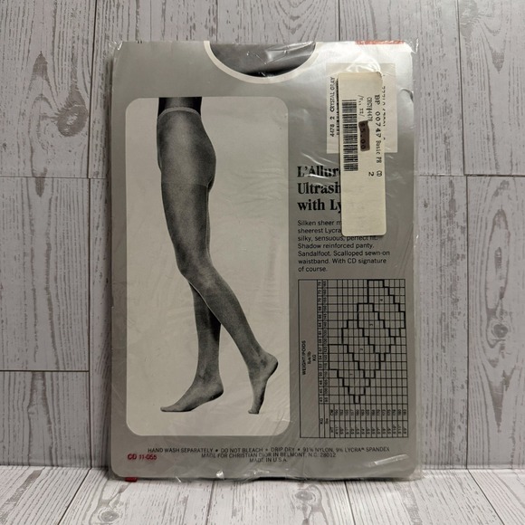 Christian Dior 4478 L'ALLURE Ultra Sheer Panty Top Crystal Gray Size 2 Vintage - Picture 5 of 11